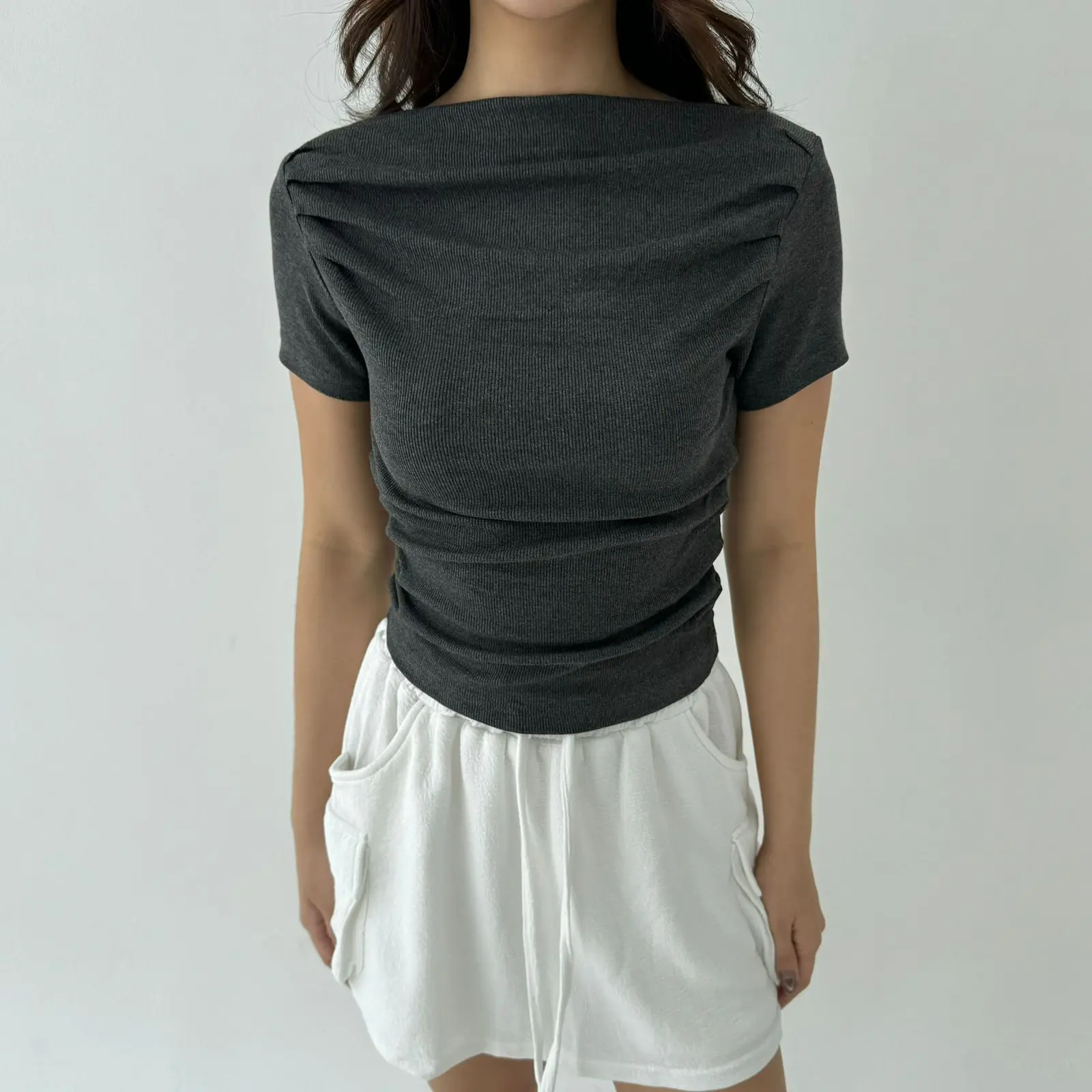 SEPTEMBER TOP | Atasan Knit Wanita Korean Top Baju Knit Wanita Lengan Pendek Basic Short Sleeve