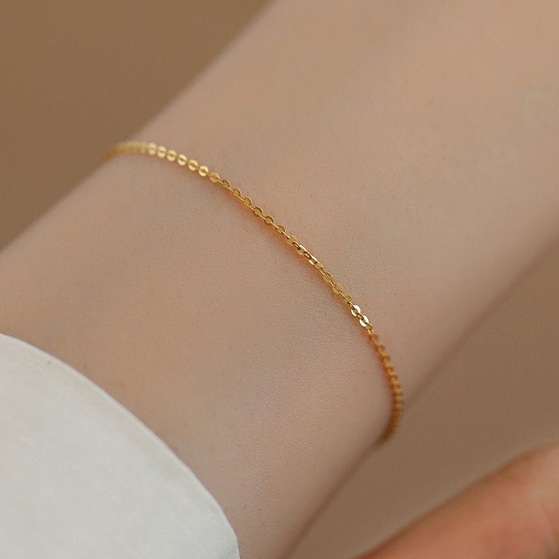 Gelang Wanita Model Nori Gold Polos Gelang Titanium Perempuan Anti Karat Tidak Luntur Elegan dan Tahan Lama