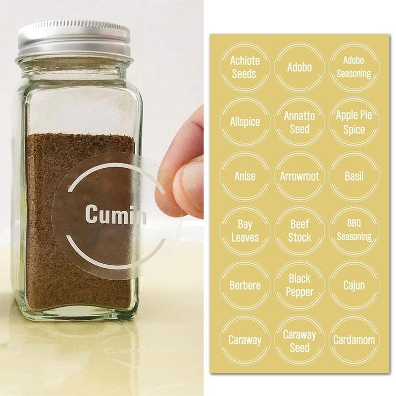 144 Stickers Spice Label Creative Clear Waterproof Sticker Food ...