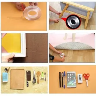 Double Tape Selotip 2 Sisi Kuat Washable Removable Multifungsi Magic Tape - OTE sided 3