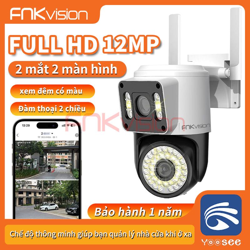 [FNKvision] Camera Fnkvision Wifi 2.4GHz 2 Mắt giám sát Ngoài Trời  xoay 360 Không Dây  Ip66 Thông Minh chống nước an toàn AI Yoosee 12mpx Siêu Nét