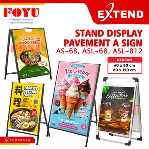 Extend Stand Display Banner Poster Menu Pavement A Sign Board 60x80cm 80x120cm Dua Sisi Outdoor Indoor AS-68 ASL-68 ASL-812