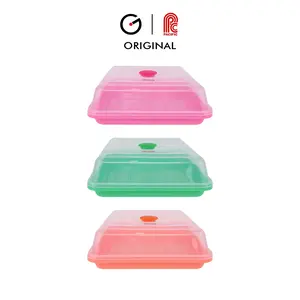 PACIFIC Tempat Kue Segi Plastik 1 Pcs Vanessa Cake Storage Wadah Serbaguna PAC-VANESSA Varian Warna hijau