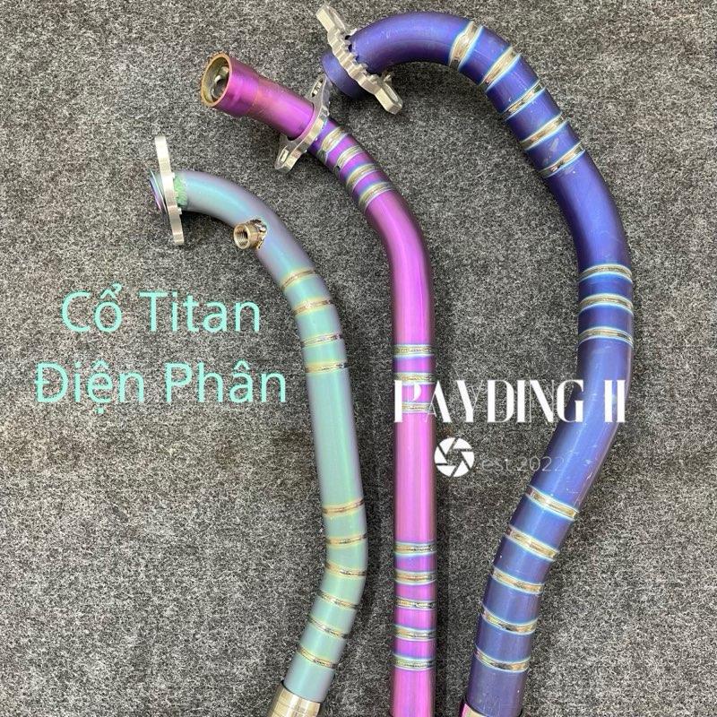 Cổ Pô Titan Điện Phân Lên Màu Kèm Pas Nhôm & Khâu Chống Xì Inox 304 Cho Nhiều Dòng Xe PAYDINGII Racing Shop