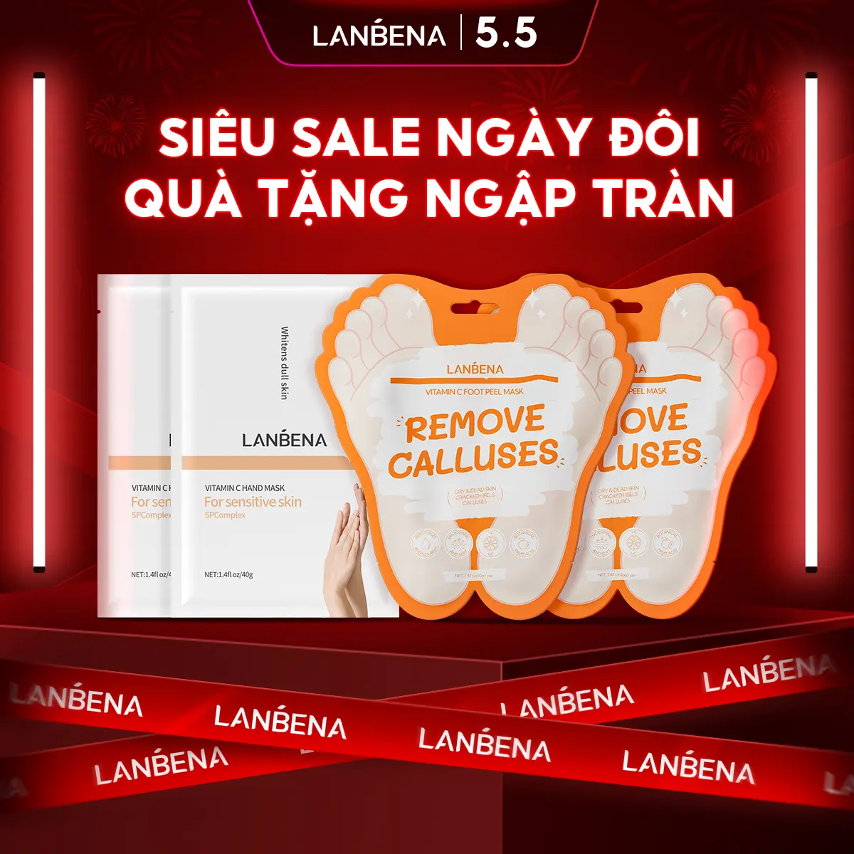 【LIVE】LANBENA Mặt Nạ Tay Mặt Nạ Chân Vitamin C Hỗ Trợ Dưỡng Ẩm Hỗ Trợ Mềm Da Tay Dưỡng Da Tay Làm Đẹp Da 40g