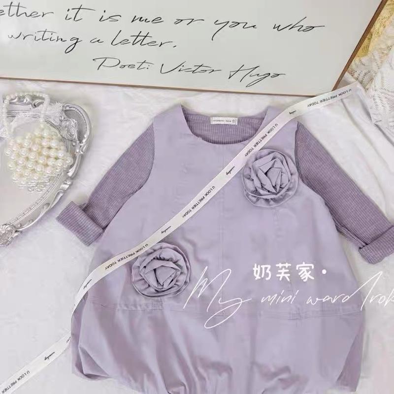 5-18kg 299 Set gồm 1 áo giữ nhiệt dài tay và 1 váy babydoll chất đũi siêu mềm cho bé gái mặc mùa thu đông XMGY