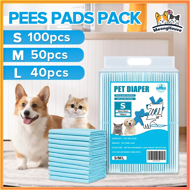 Toilet Anjing & Kucing - Alas Pipis Hewan Peliharaan dengan Tray Kotak Pasir, Pad Latihan Potty Tahan Bocor & Tahan Air, Mudah Dibersihkan, Ideal untuk Kucing & Anjing Kecil di Rumah