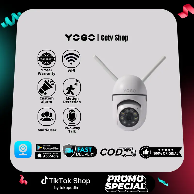 Yogo Ip Camera Cctv Wireless 1080P Kamera Indoor 8MP