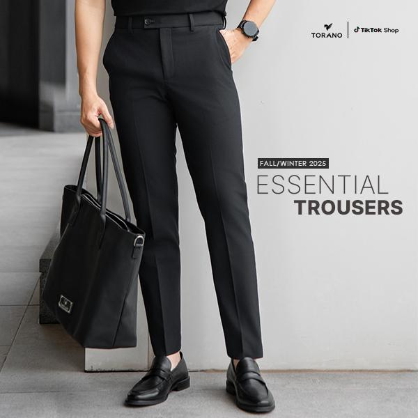   NEW  TORANO Quần âu nam BT002 cạp chun ẩn slim-fit lịch sự chất liệu dày dặn siêu bền không phai màu size 29-33 xuất xứ Việt Nam SMART TROUSERS Pants Menswear 