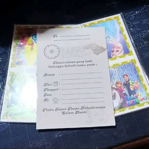 5pcs Kartu Ultah Anak anak/Kartu Ulang Tahun Motif Kartun