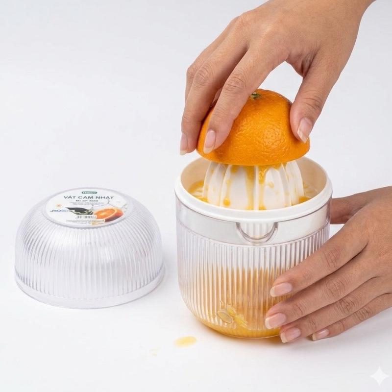 Vắt Cam Cầm Tay kèm lưới lọc, HOKORI nhựa Việt Nhật Cao Cấp, tiện lợi, an toàn