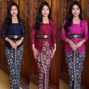 Kebaya sovia stretch (KEBAYA SAJA) kebaya kutubaru modern bahan brokat stretch Wanita