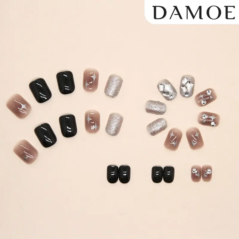 [FREE NAIL TOOLS] - QH-077 - Damoe Barbie Nail Art Kuku Palsu Premium Collection Tahan Lama Tahan Air 2