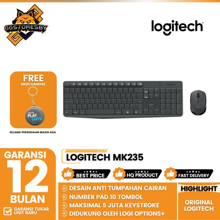 Gambar LOGITECH MK235 / MK-235 WIRELESS KEYBOARD & MOUSE dari GGSTORESBY Kota Surabaya Tokopedia