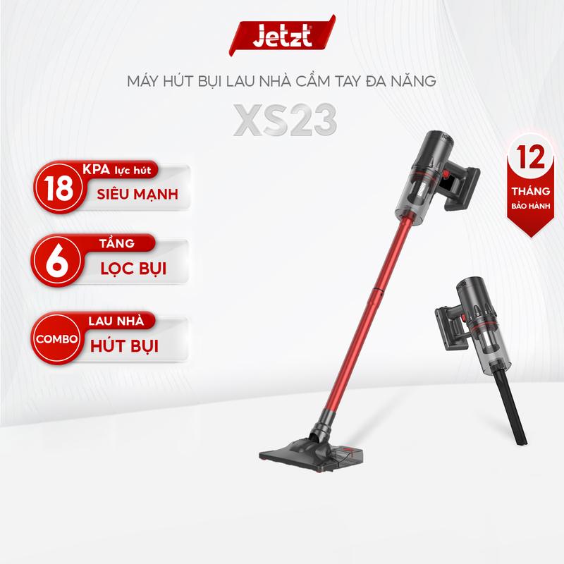 FLASH SALE Máy hút bụi lau nhà cầm tay không dây JETZT XS23 lực hút 18.000PA khả năng làm sạch vượt trội chính hãng bảo hành 6 tháng