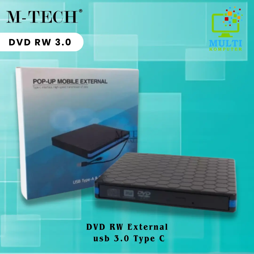 DVD RW External usb 3.0 Type C Mtech Portable Laptop