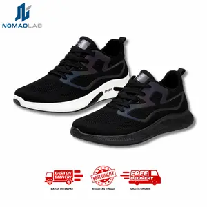Nomad Butterfly Sepatu Sneakers Fashion Casual Menyala S07 Kasual Hitam Karet Shoes Olahraga Sport Snekers Pria Running Black