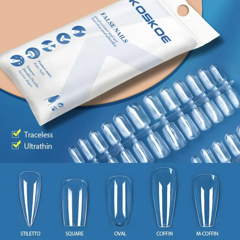 koskoe 120pcs buah cat kuku dorong desain seni kuku palsu ultra-tipis khusus Born Pretty Art Nail-56564/55067/ kuku palsu panjang Extension Polish 1