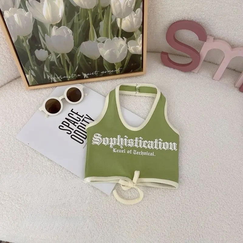 Blackpink Halterneck Crop Top Bra Wanita Backless Tanktop Y2K Streetwear Press Body 1145 7