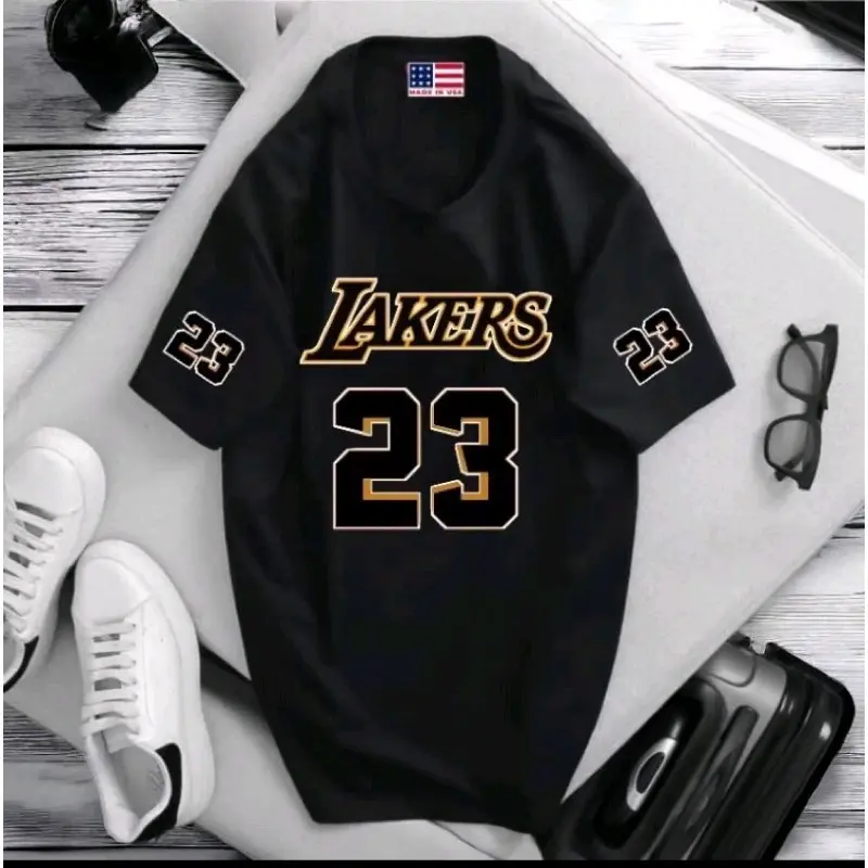 kaos distro big size (S-6XL) COTTON COMBED NUMBER 23 ( LAKERS ) KOREAN HARAJUKU STYLE. T-SHRIT OVERSIZE ALL COLLOR MURAH BERKUALITAS Katun Nyaman Tulisan Keren Tshirt murah distro big size korea logo awet NUMBER 1