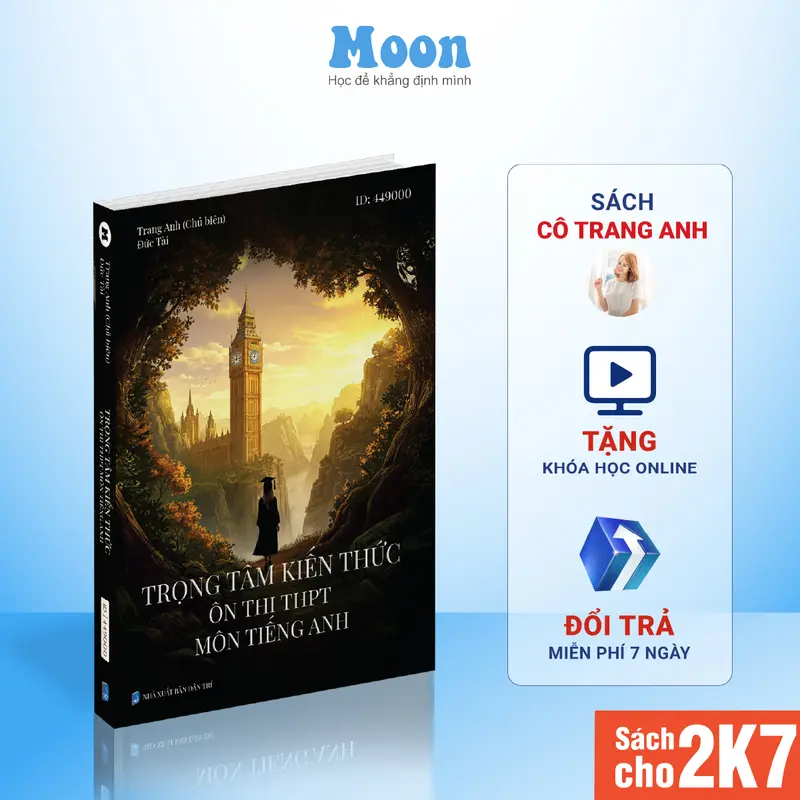 Sách Trọng tâm kiến thức môn Tiếng anh ôn thi thpt quốc gia 2025 cô Trang Anh 0