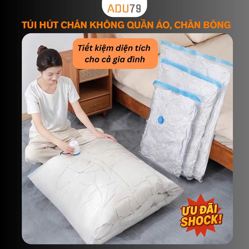 Túi Hút Chân Không Đủ Size Hút Gọn Chăn Bông, Quần Áo, Máy Hút Chân…