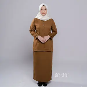 Reca Store Setelan Seragam PDH Khaki Tua PNS PEMDA Model Benang Timbul Wanita Rok Dan Celana Terbaru 2025 Katun Toyobo Fodu