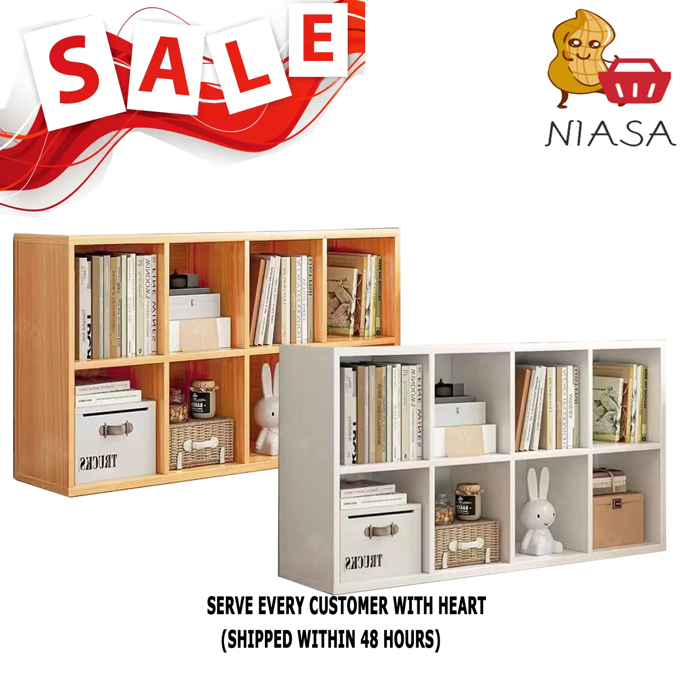 《2 Day Doorstep Delivery》Floor low bookcase shelves household living room shelves random combination of storage