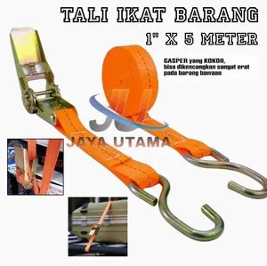 Tali Pengikat Barang 1inch x 5meter Tali Pengikat Barang 5m Ratchet Tie Down Tali Cargo