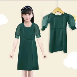 Dress scuba anak cantika kombi tile Casual Fashion