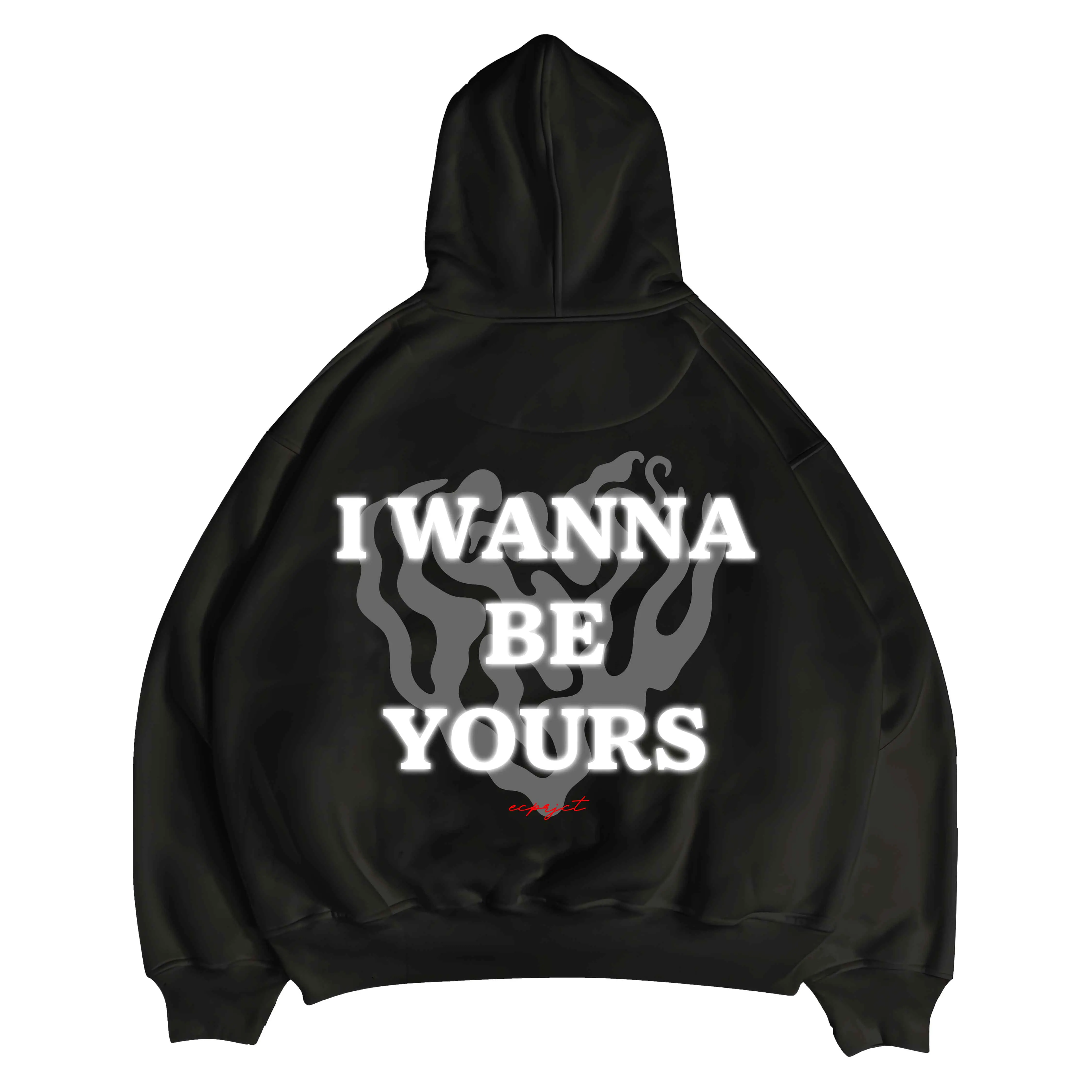 [Reflective Version] Hoodie Boxy Jantung Love I Wanna Cotten Fleece Unisex