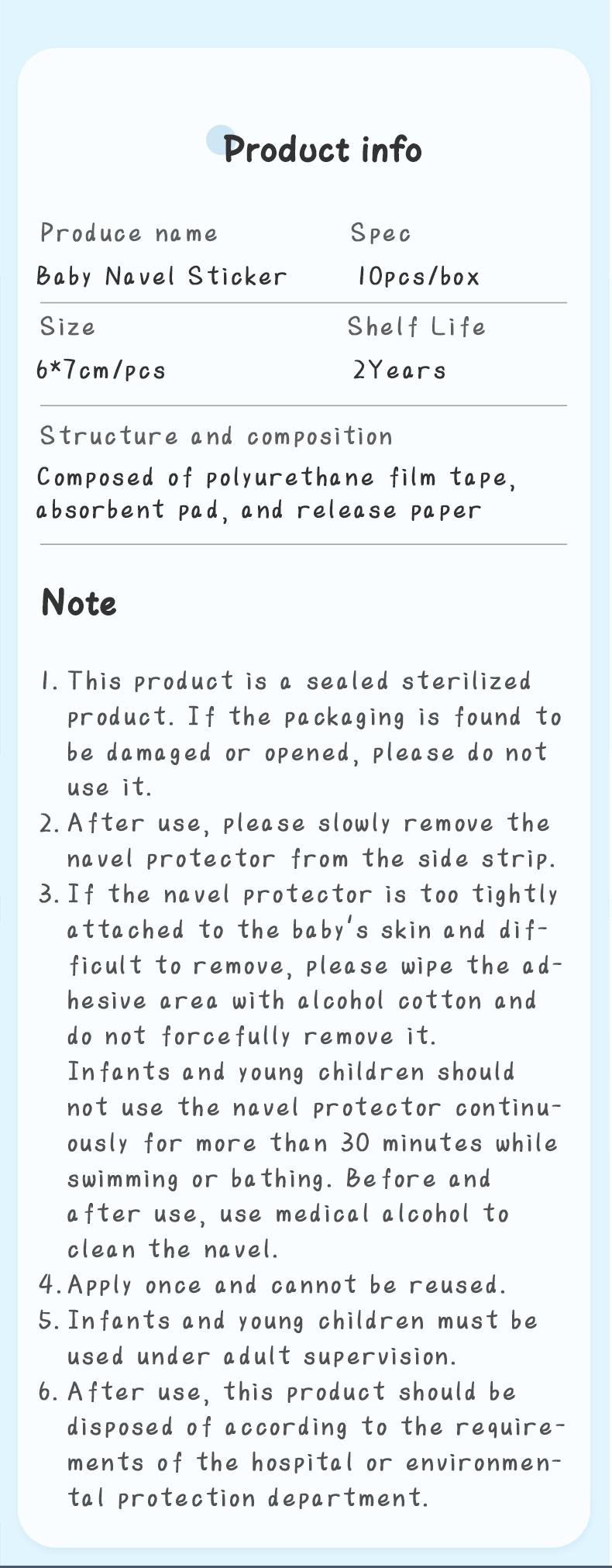 Product Introduction of TEN-M JOURNEY Baby Navel Sticker for Sterile Dressing - Breathable & Waterproof Umbilica Cord Protection for Newborns 11