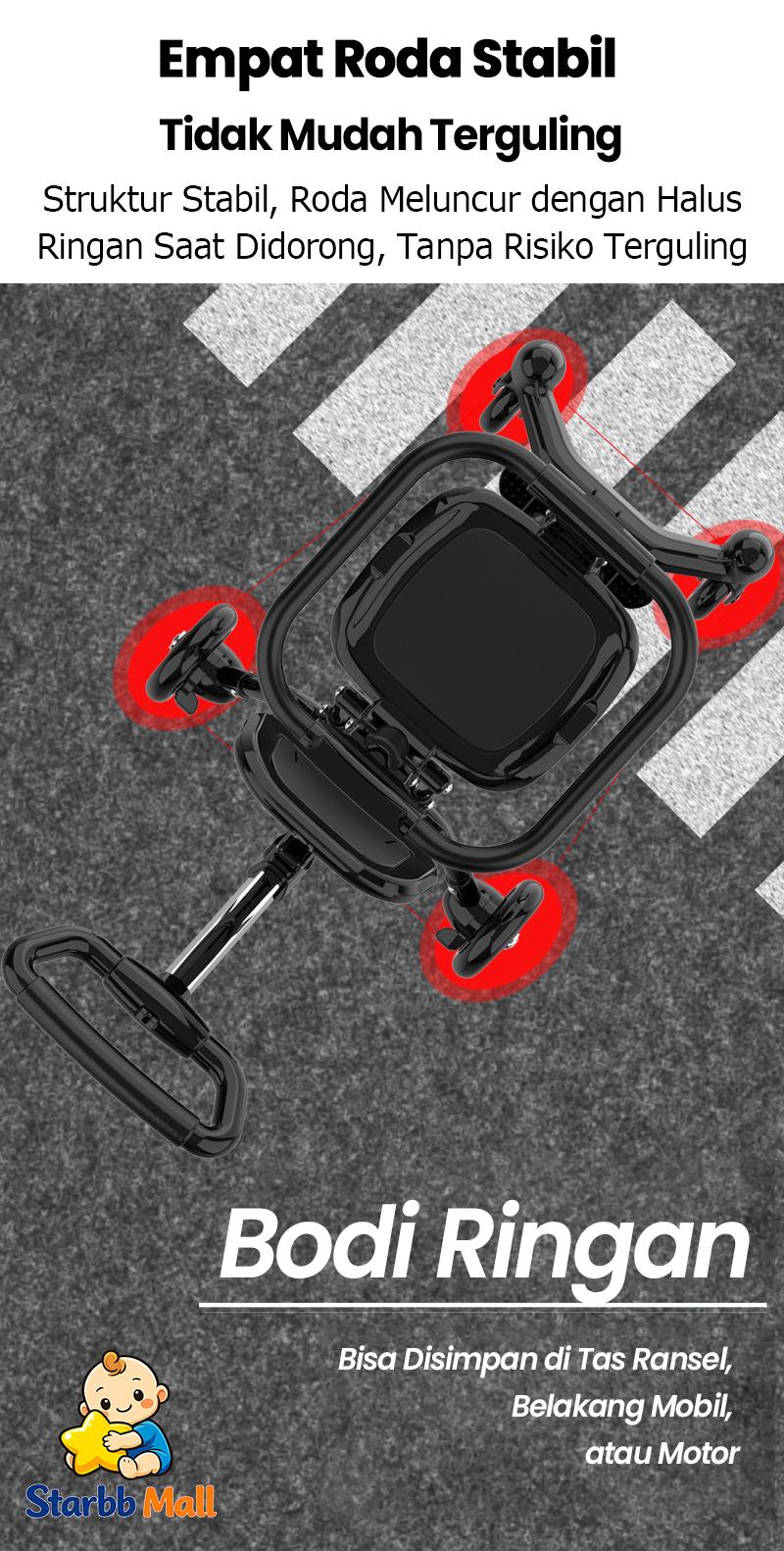 [Bisa COD] Starbb Mall Stroller Bayi Travelling Ibu Bayi Perlengkapan Bayi Stroller Travel Kereta Portable Dorong Kereta Dorong Bayi Lipat 2 Arah Travelling Stroller Bayi Anak-Anak Kursi Dorongan