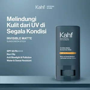 Kahf Sunscreen Stick Invisible Matte SPF 50 PA++++ 22 g - Sunscreen Perawatan Wajah Pria