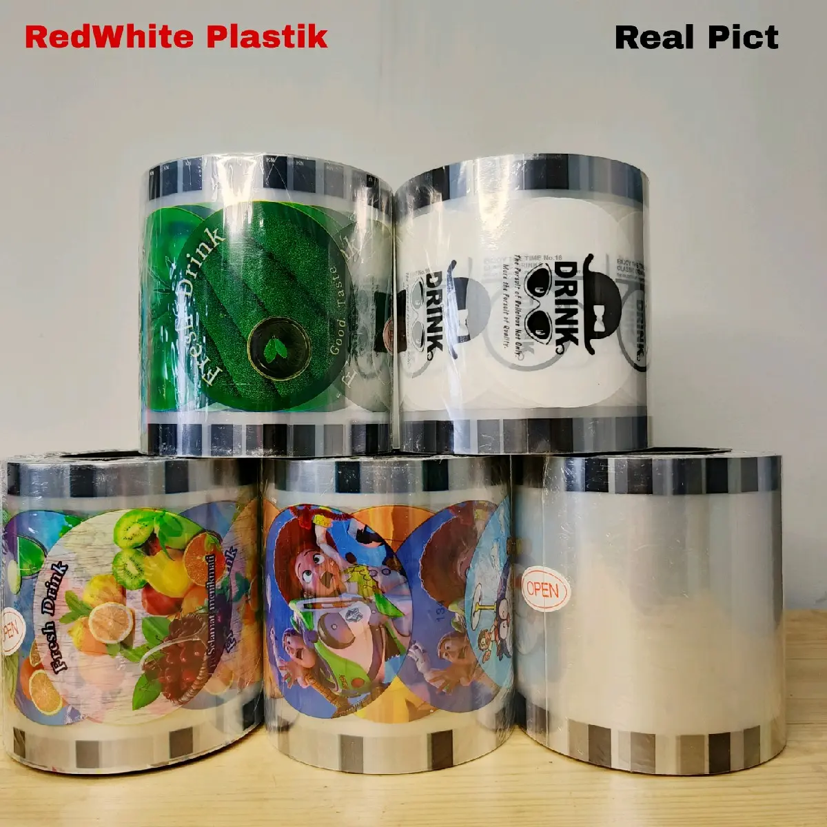 Seal Cup Plastik/Lid Seal Plastik Polos Dan Motif ±  980Pcs Vacuum