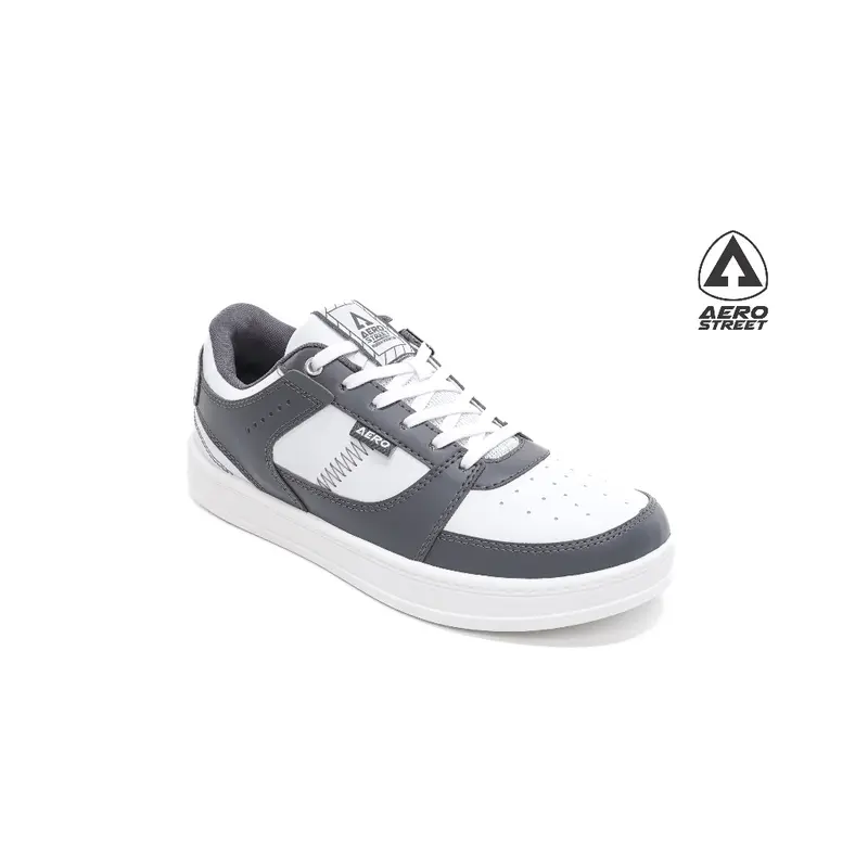 Aerostreet 37-44 Hoops Low 2.0 Putih Putih Abu Tua - Sepatu Sneakers Casual 2