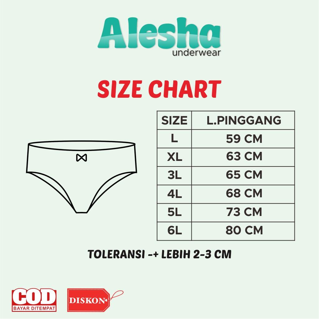 Alesha Celana Dalam Wanita Dewasa Polini 1232 Bahan Katun Adem Nyaman Lembut Size  L, XL, XXL, 4L, 5L, 6L