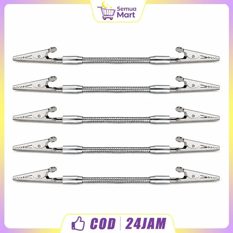 Penjepit Obat Nyamuk Bakar Holder Dupa Fleksibel Stainless Steel 28cm 5pcs Perak