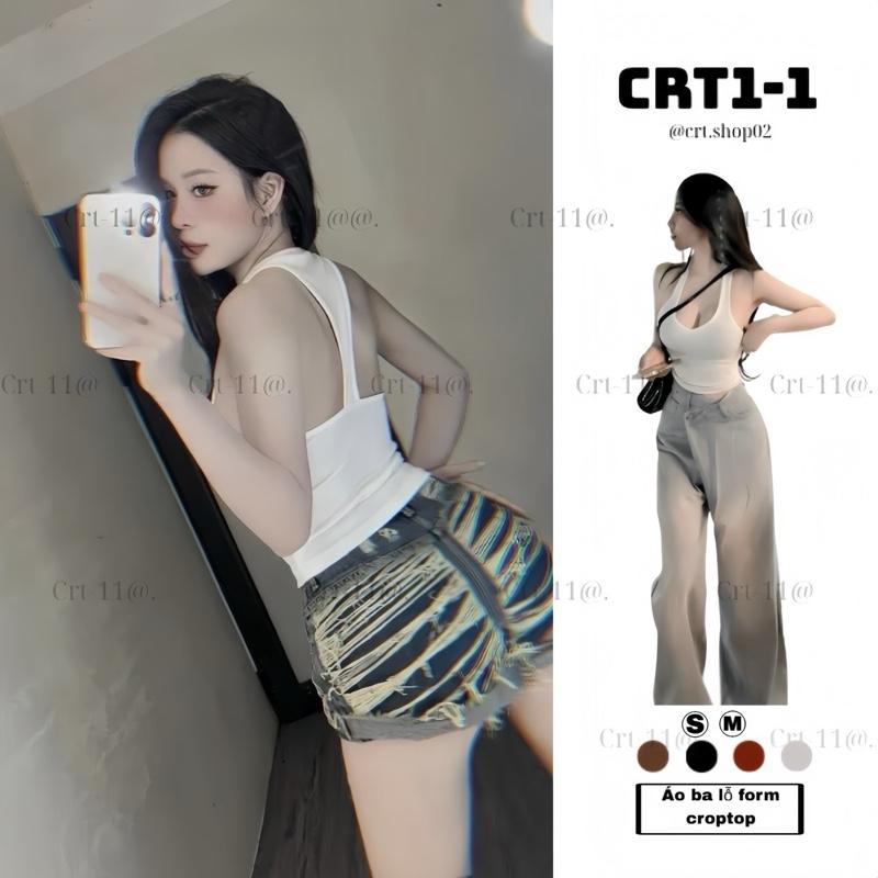 Áo Ba Lỗ FORM croptop Gợi Cảm thời trang mới CRT Women nữ đen Thun Voi