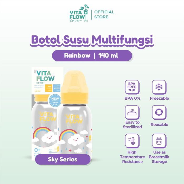 Gambar Vitaflow Botol Susu Multifungsi PP 140 ml Rainbow dari Vitaflow Baby Kota Administrasi Jakarta Timur Tokopedia