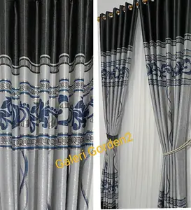 Gorden Jendela Blackout Motif Arizona Model Smokring Tali Lent Modern Gray - Curtain
