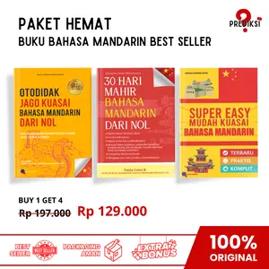 Paket Murah 3 Buku Bahasa Mandarin Best Seller - Otodidak Mandarin + 30 Hari Mahir + Super Easy