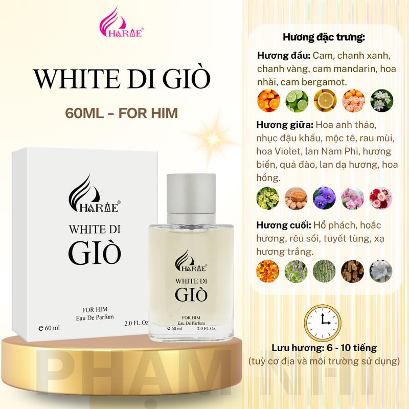 Nước hoa CHARME WHITE DI GIÒ 60ml dành cho Nam