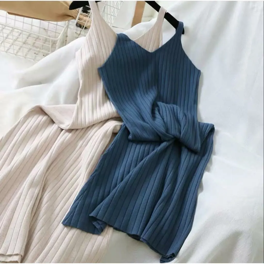 Inner Dress Bahan Knit Hornet Inner Dress Maxi Tanpa Lengan Polos Remaja Dewasa Viral