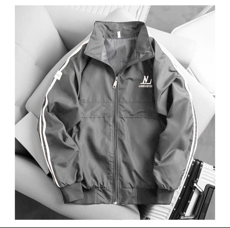 Áo khoác dù nam nữ - Áo gió màu đen viền sọc trắng cổ lọ cao cấp chất dù 2 lớp chống nước nhẹ