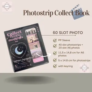 Coco Planet Album Photostrip Collect Book 2P Black Kolbuk Photo strip isi 40 Slot Photo Collbook Kpop - Album Mini Korea Heart Case Plastik Plastic