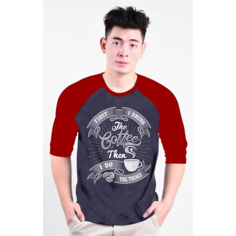 KAOS RAGLAN PRIA SABLO DRINK 3/4 M81\ KAOS RAGLAN PRIA LENGAN 3\4  ATASAN PRIA / KAOS MURAH / KAOS DISTRO / KAOS SIMPLE / T-SHIRT PRIA 4