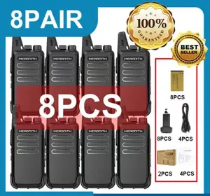 (COD)HT MERODITH T20 8pcs Walkie Talkie Dapat terhubung ke wln kd C1 Walky Talky Jarak Jauh ht wln c1 Black