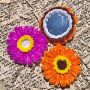 Gantungan kaca cermin mini - cermin kawat bulu - kaca pipe cleaner - souvenir kaca