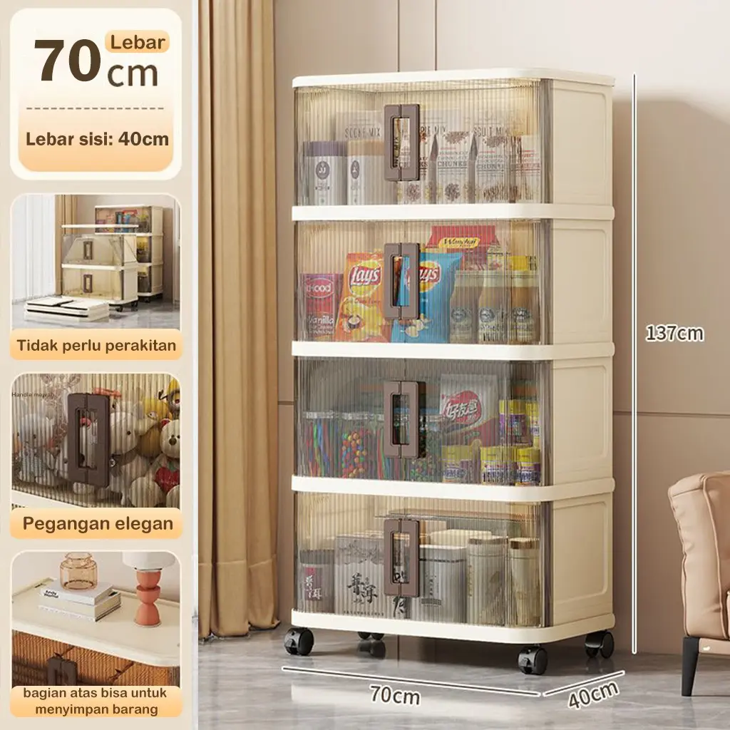 70cm-Abu transparan-4 Susun